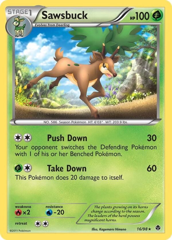 Sawsbuck 16/98 Reverse Holofoil Emerging Powers