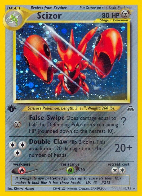 Scizor (10) 10/75 Unlimited Holofoil Neo Discovery