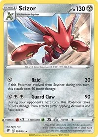 Scizor | 128/192 | Reverse Holofoil | SWSH02: Rebel Clash