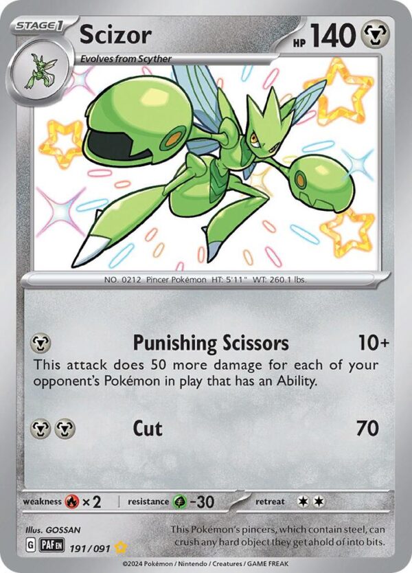 Scizor 191/091 Holofoil SV: Paldean Fates