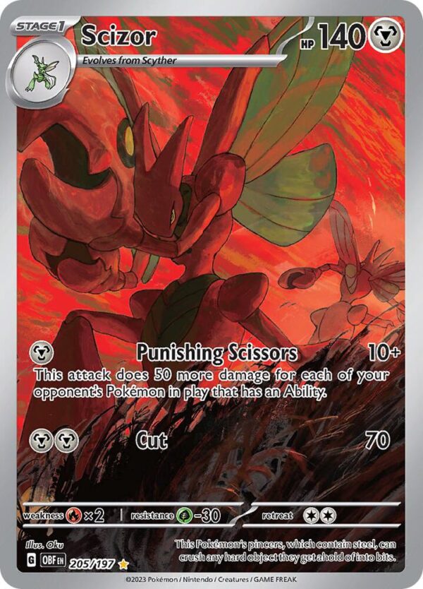 Scizor 205/197 Holofoil SV03: Obsidian Flames Scizor 205/197 Holofoil SV03: Obsidian Flames
