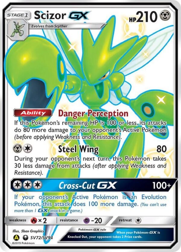 Scizor GX SV72/SV94 Holofoil Hidden Fates: Shiny Vault Scizor GX SV72/SV94 Holofoil Hidden Fates: Shiny Vault