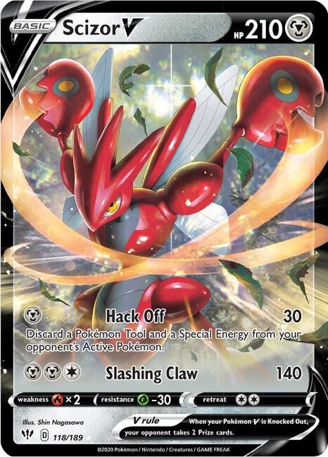 Scizor V 118/189 Holofoil SWSH03: Darkness Ablaze