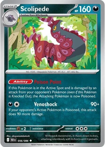 Scolipede 056/086 Reverse Holofoil SV: Black Bolt
