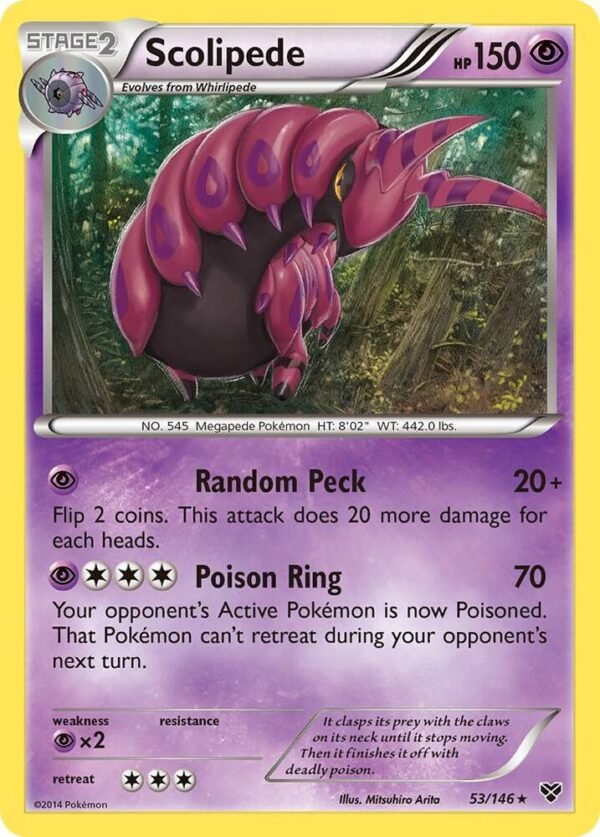 Scolipede 53/146 Reverse Holofoil XY Base Set Scolipede 53/146 Reverse Holofoil XY Base Set