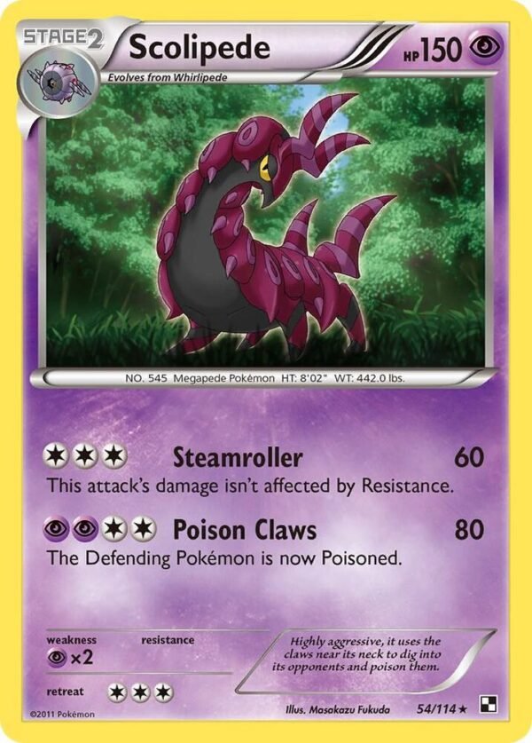 Scolipede 54/114 Reverse Holofoil Black and White