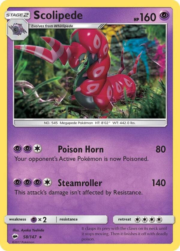 Scolipede 58/147 Normal SM – Burning Shadows Scolipede 58/147 Normal SM – Burning Shadows