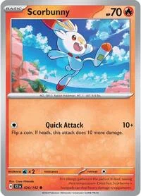 Scorbunny | 026/142 | Reverse Holofoil | SV07: Stellar Crown Scorbunny | 026/142 | Reverse Holofoil | SV07: Stellar Crown