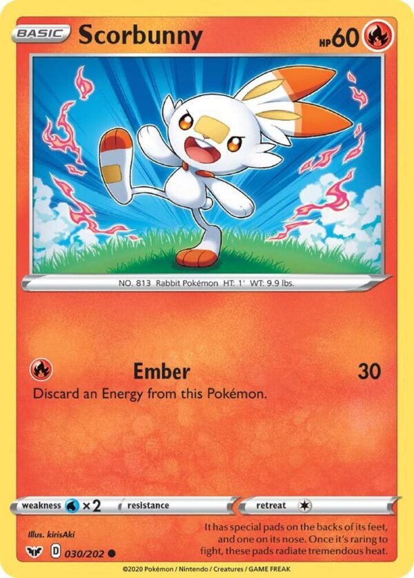 Scorbunny (030) 030/202 Normal SWSH01: Sword & Shield Base Set