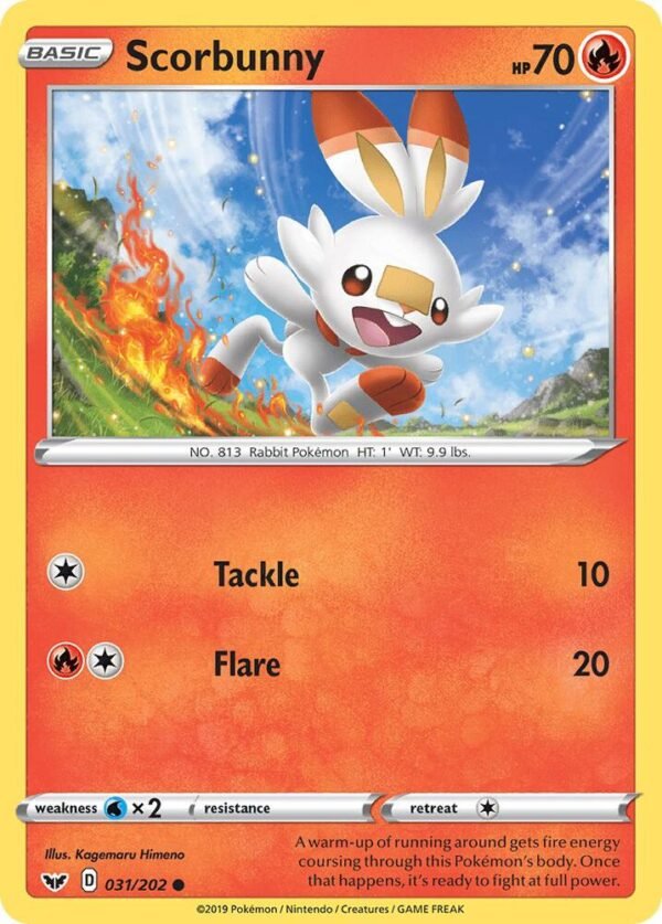 Scorbunny (031) 031/202 Normal SWSH01: Sword & Shield Base Set Scorbunny (031) 031/202 Normal SWSH01: Sword & Shield Base Set