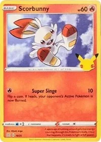 Scorbunny | 16/25 | 016/025 | Holofoil | McDonald's 25th Anniversary Promos