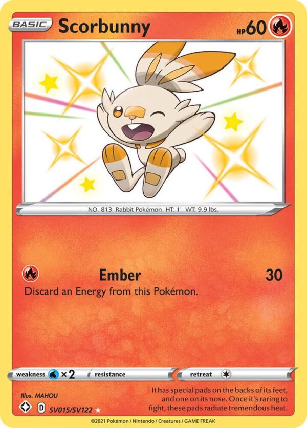 Scorbunny SV015/SV122 Holofoil Shining Fates: Shiny Vault Scorbunny SV015/SV122 Holofoil Shining Fates: Shiny Vault
