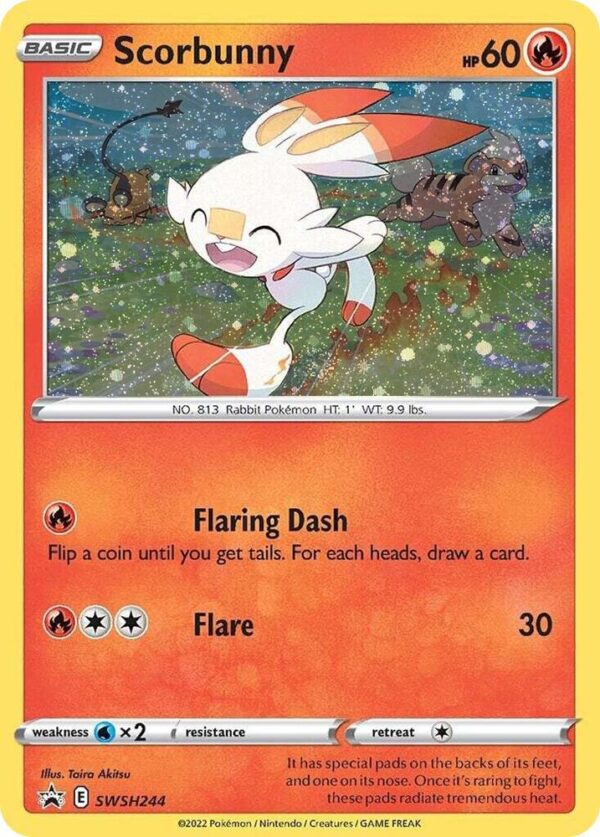 Scorbunny SWSH244 (Cosmos Holo) Holofoil SWSH: Sword & Shield Promo Cards Scorbunny SWSH244 (Cosmos Holo) Holofoil SWSH: Sword & Shield Promo Cards