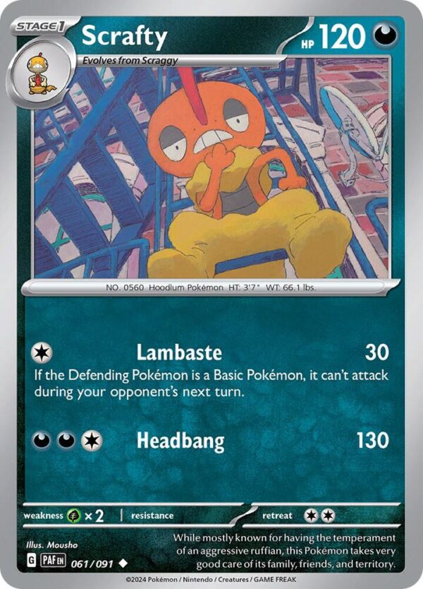 Scrafty 061/091 Normal SV: Paldean Fates