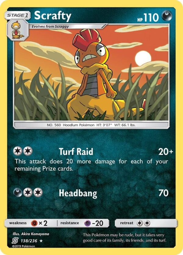 Scrafty 138/236 Reverse Holofoil SM – Unified Minds Scrafty 138/236 Reverse Holofoil SM – Unified Minds
