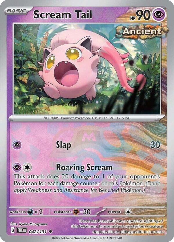 Scream Tail (Master Ball Pattern) 042/131 Holofoil SV: Prismatic Evolutions Scream Tail (Master Ball Pattern) 042/131 Holofoil SV: Prismatic Evolutions