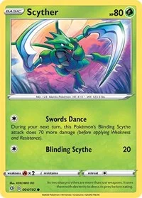 Scyther | 004/192 | Reverse Holofoil | SWSH02: Rebel Clash