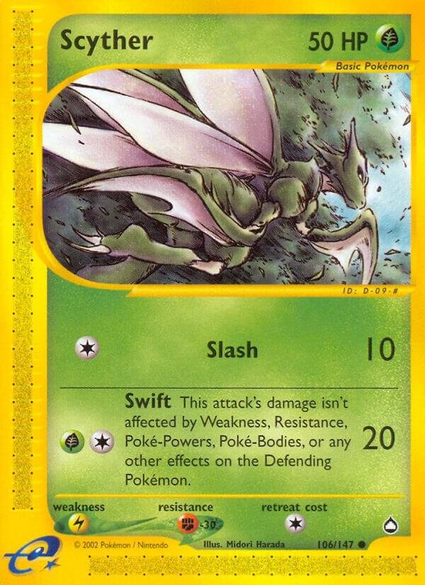 Scyther (106) 106/147 Reverse Holofoil Aquapolis