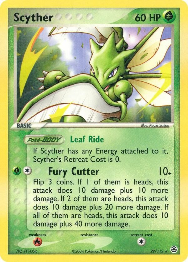 Scyther 29/112 Reverse Holofoil FireRed & LeafGreen Scyther 29/112 Reverse Holofoil FireRed & LeafGreen