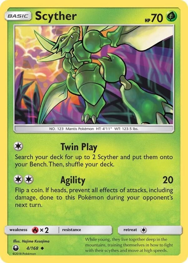 Scyther 4/168 Reverse Holofoil SM – Celestial Storm