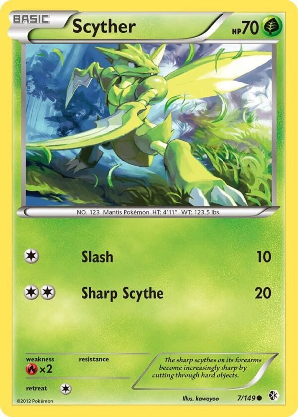 Scyther 7/149 Reverse Holofoil Boundaries Crossed