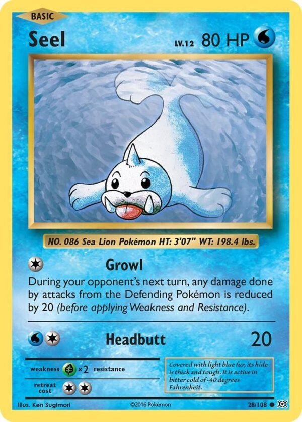Seel 28/108 Reverse Holofoil XY – Evolutions