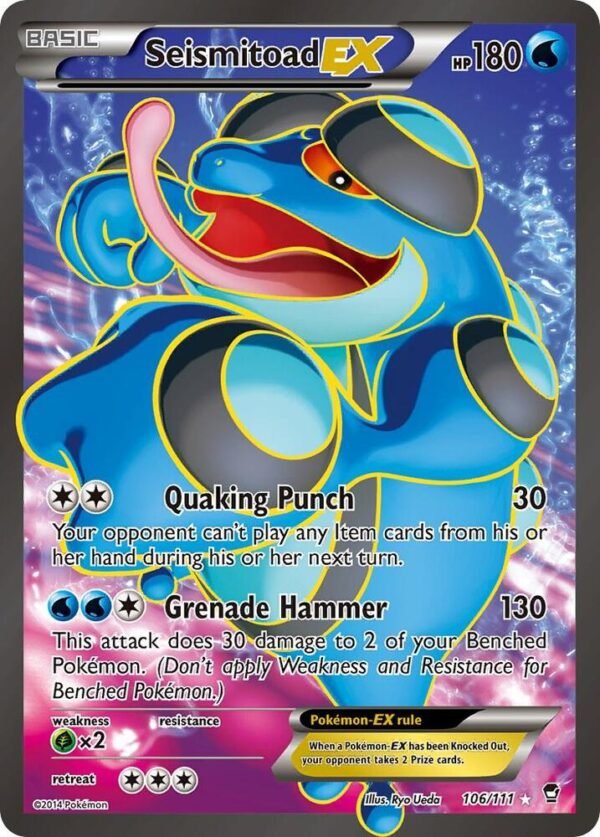 Seismitoad EX (106 Full Art) 106/111 Holofoil XY – Furious Fists