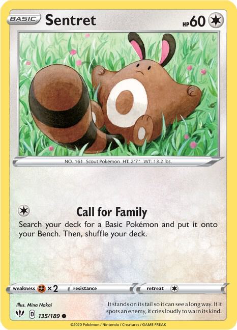Sentret 135/189 Normal SWSH03: Darkness Ablaze Sentret 135/189 Normal SWSH03: Darkness Ablaze