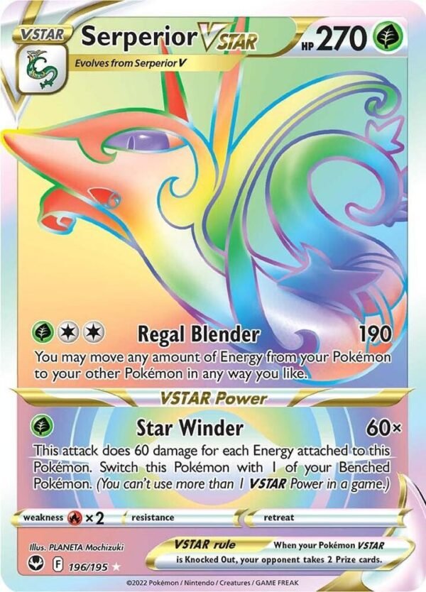 Serperior VSTAR (Secret) 196/195 Holofoil SWSH12: Silver Tempest