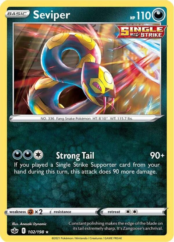 Seviper 102/198 Reverse Holofoil SWSH06: Chilling Reign