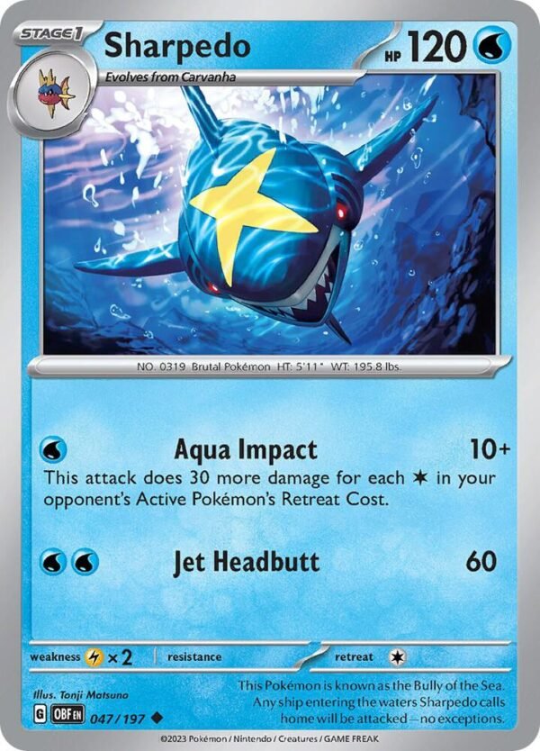 Sharpedo 047/197 Normal SV03: Obsidian Flames Sharpedo 047/197 Normal SV03: Obsidian Flames