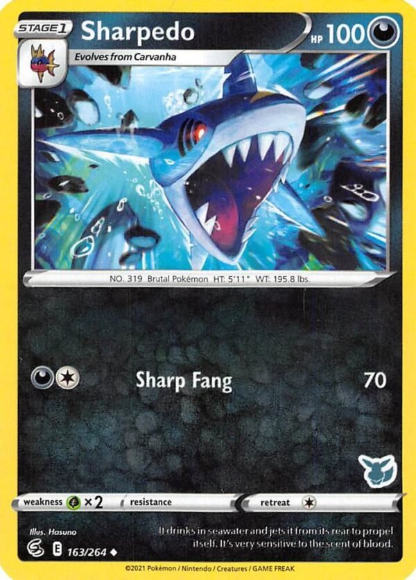 Sharpedo 163/264 (Eevee Stamped) Normal Battle Academy 2022 Sharpedo 163/264 (Eevee Stamped) Normal Battle Academy 2022