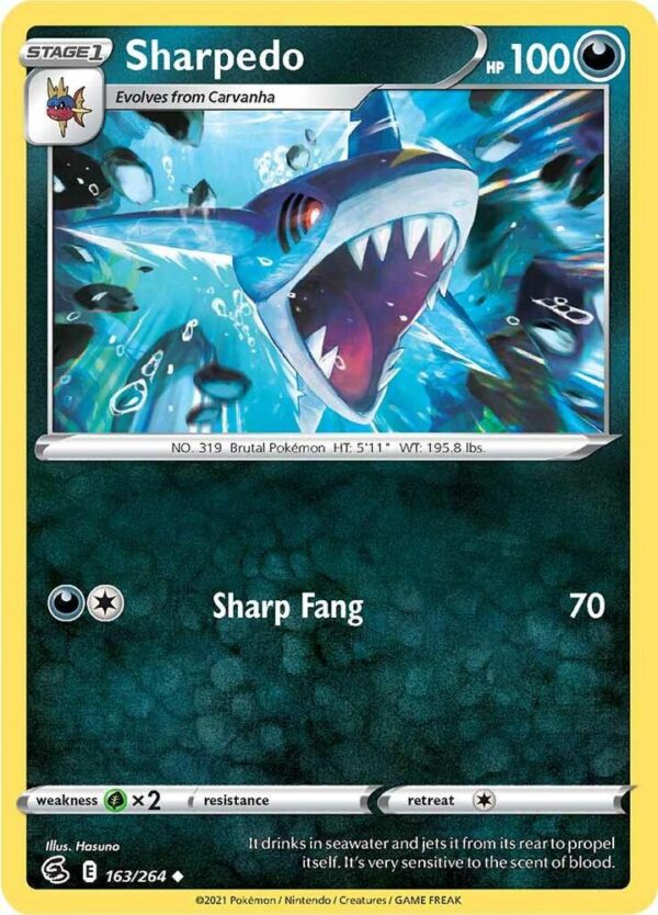 Sharpedo 163/264 Reverse Holofoil SWSH08: Fusion Strike