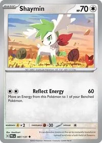 Shaymin | 087/131 | Reverse Holofoil | SV: Prismatic Evolutions Shaymin | 087/131 | Reverse Holofoil | SV: Prismatic Evolutions