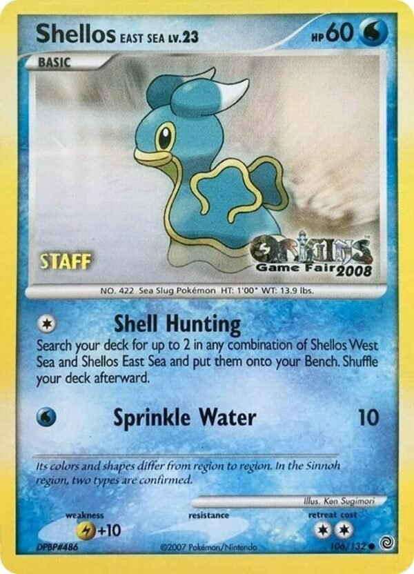 Shellos East Sea 106/132 (Origins Game Fair 2008) [Staff] Normal Nintendo Promos