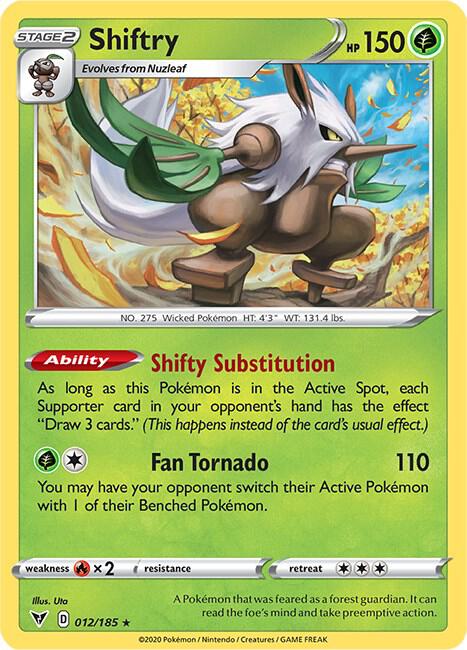 Shiftry 012/185 Reverse Holofoil SWSH04: Vivid Voltage Shiftry 012/185 Reverse Holofoil SWSH04: Vivid Voltage