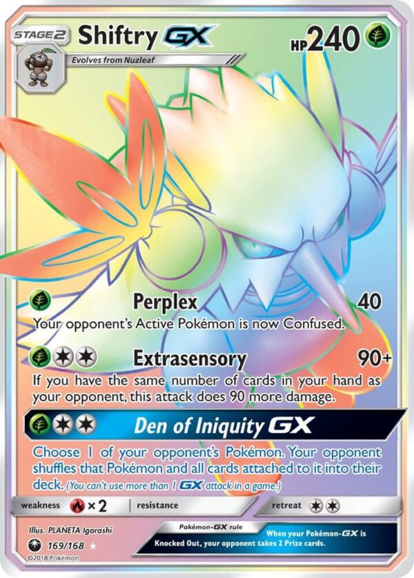 Shiftry GX (Secret) 169/168 Holofoil SM – Celestial Storm