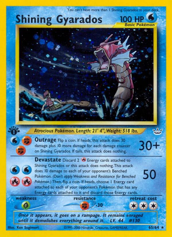 Shining Gyarados 65/64 Unlimited Holofoil Neo Revelation Shining Gyarados 65/64 Unlimited Holofoil Neo Revelation