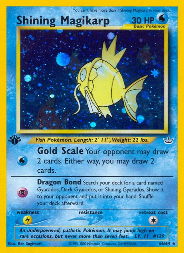 Shining Magikarp 66/64 Unlimited Holofoil Neo Revelation Shining Magikarp 66/64 Unlimited Holofoil Neo Revelation