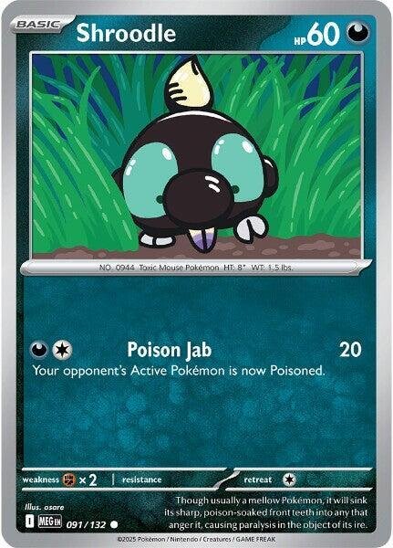 Shroodle 091/132 Reverse Holofoil ME01: Mega Evolution Shroodle 091/132 Reverse Holofoil ME01: Mega Evolution