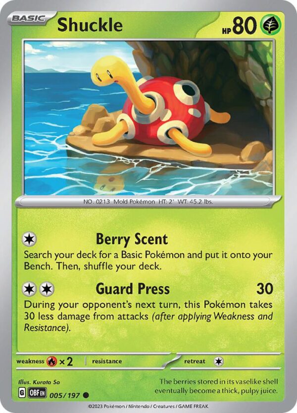 Shuckle 005/197 Reverse Holofoil SV03: Obsidian Flames