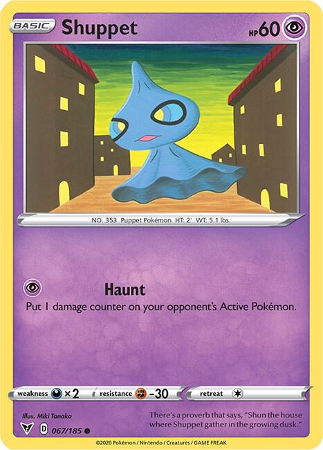 Shuppet 067/185 Reverse Holofoil SWSH04: Vivid Voltage Shuppet 067/185 Reverse Holofoil SWSH04: Vivid Voltage