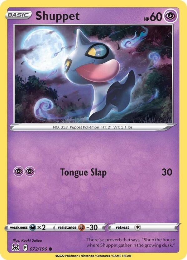 Shuppet 072/196 Normal SWSH11: Lost Origin