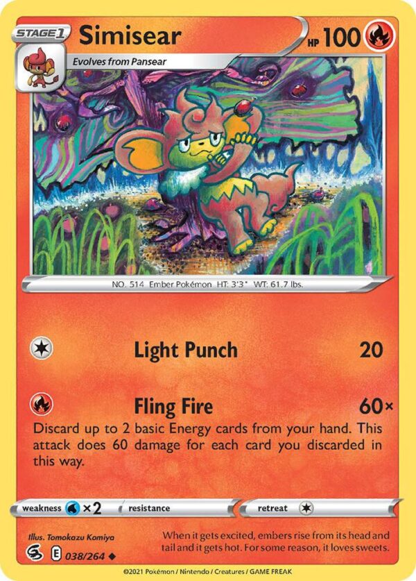 Simisear 038/264 Normal SWSH08: Fusion Strike Simisear 038/264 Normal SWSH08: Fusion Strike