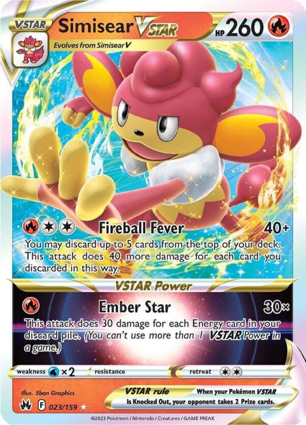 Simisear VSTAR 023/159 Holofoil Crown Zenith