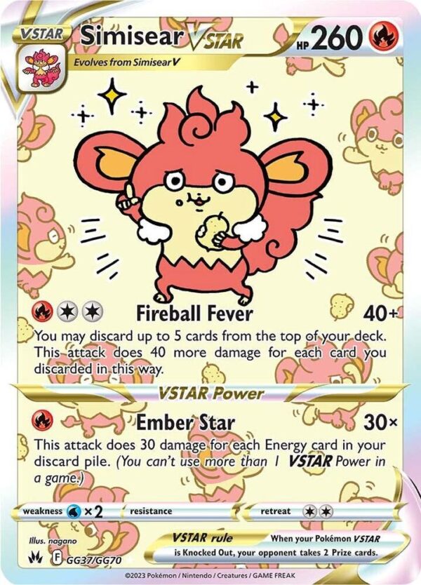 Simisear VSTAR GG37/GG70 Holofoil Crown Zenith: Galarian Gallery Simisear VSTAR GG37/GG70 Holofoil Crown Zenith: Galarian Gallery