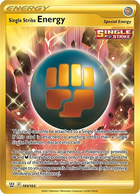 Single Strike Energy (Secret) 183/163 Holofoil SWSH05: Battle Styles Single Strike Energy (Secret) 183/163 Holofoil SWSH05: Battle Styles