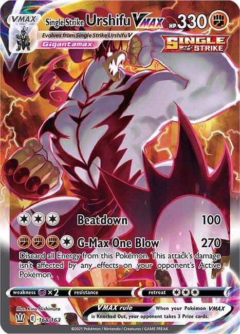 Single Strike Urshifu VMAX (Alternate Art Secret) 168/163 Holofoil SWSH05: Battle Styles