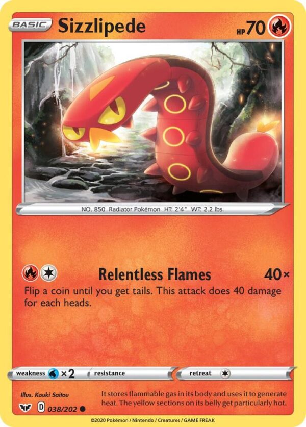 Sizzlipede (038) 038/202 Reverse Holofoil SWSH01: Sword & Shield Base Set
