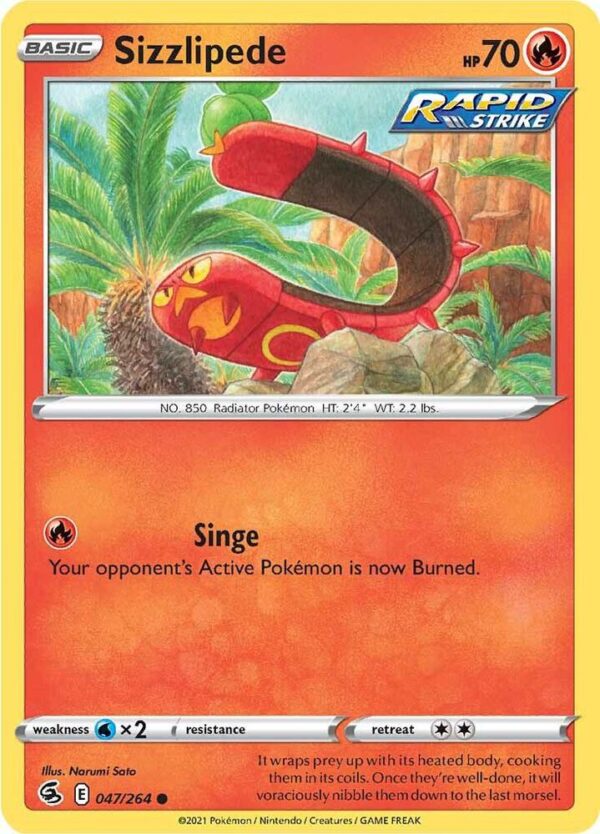 Sizzlipede (47) 047/264 Reverse Holofoil SWSH08: Fusion Strike